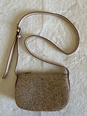 A New Day Gold Glitter Crossbody Bag for Girls - Elegant Sparkle